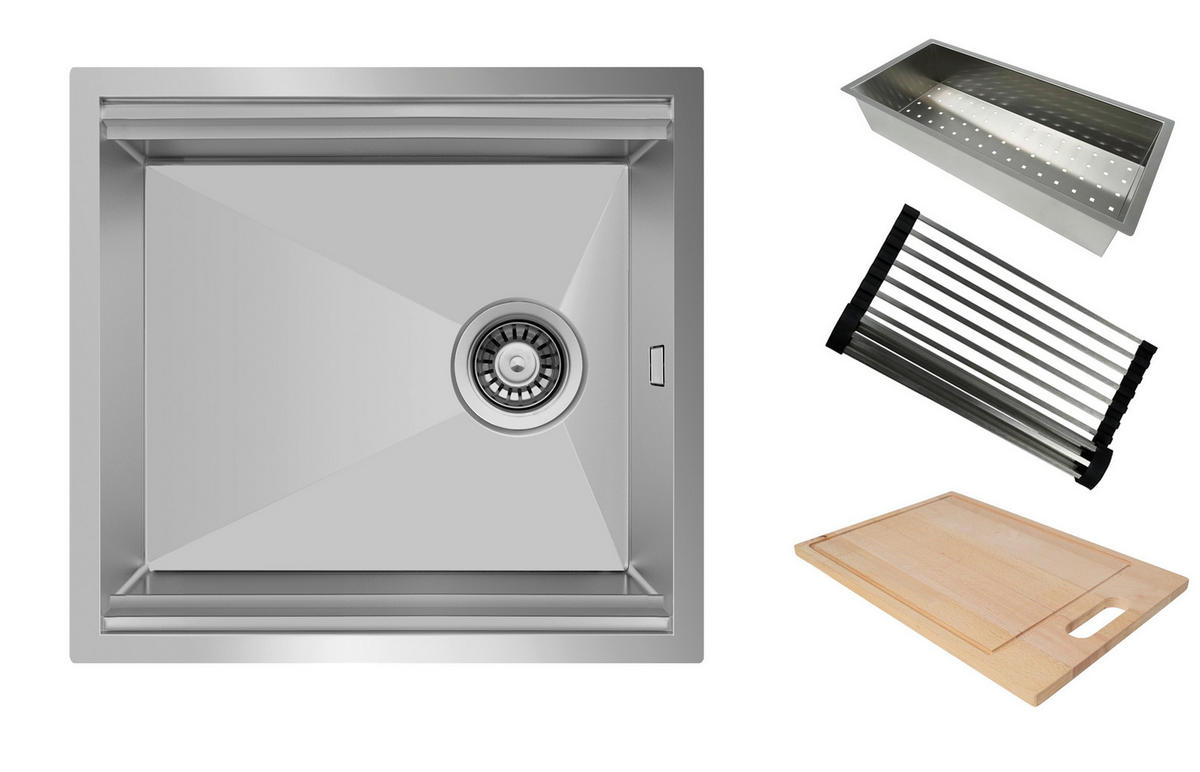 SPÜLE 17502000510484100-80  - Edelstahlfarben, Basics, Metall (51/25,8/48,4cm) - Respekta