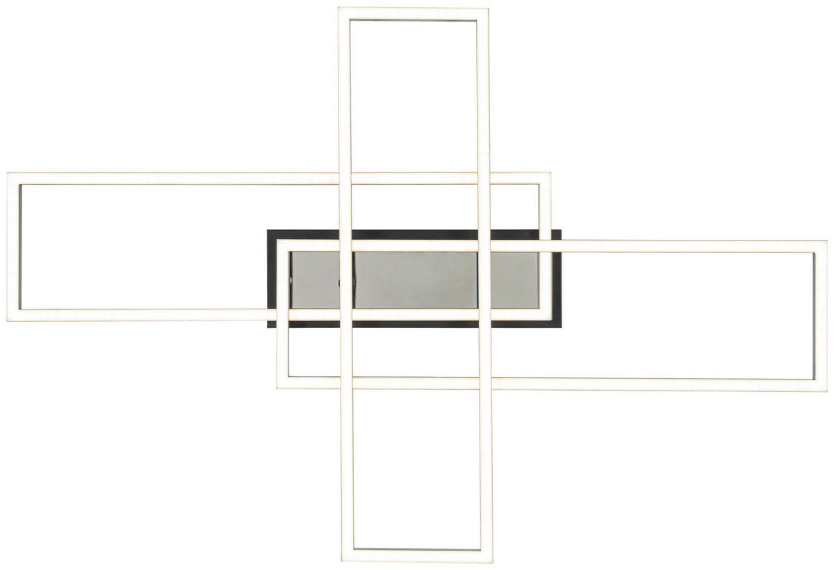 DECKENLEUCHTE    82,5/55/8 cm  - Chromfarben/Schwarz, Trend, Kunststoff/Metall (82,5/55/8cm) - Novel