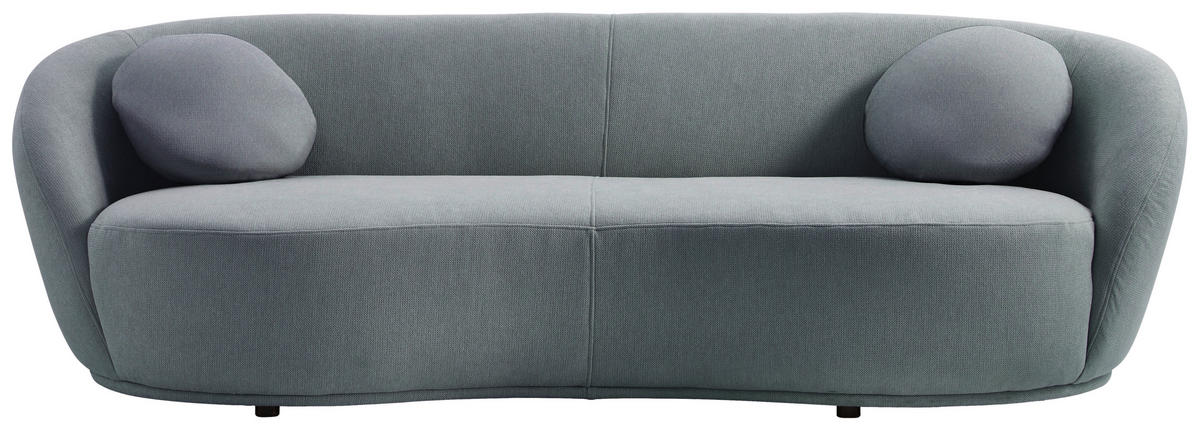 BIGSOFA in Flachgewebe Grau  - Schwarz/Grau, Design, Kunststoff/Textil (245/81/120cm) - Ambia Home