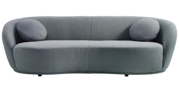 BIGSOFA Flachgewebe Grau  - Schwarz/Grau, Design, Kunststoff/Textil (245/81/120cm) - Ambia Home