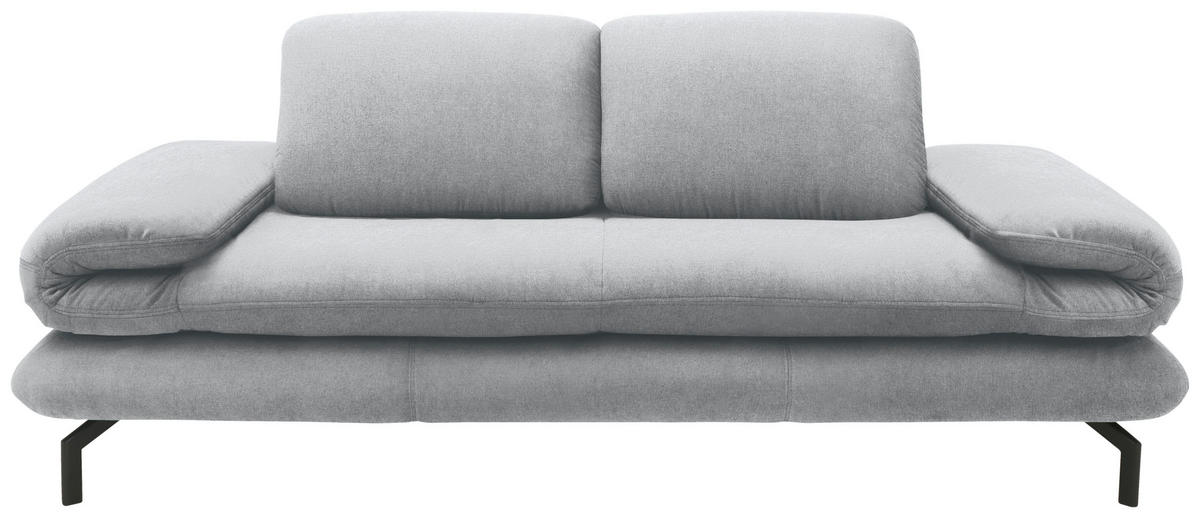 2-SITZER-SOFA Webstoff Silberfarben  - Silberfarben/Schwarz, Design, Textil/Metall (204 (264)/83 (110)/98cm) - LOOKS by W.Joop