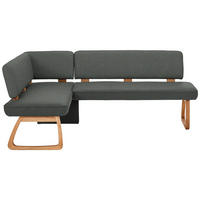 ECKBANK 155/208 cm Webstoff, Mikrofaser Dunkelgrau Eiche vollmassiv   - Dunkelgrau, KONVENTIONELL, Holz/Textil (155/208cm) - Venda
