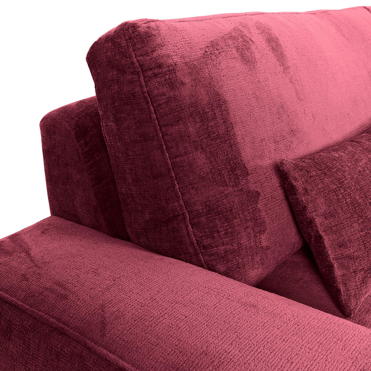 BIG SOFFA i chenille bordeaux  - bordeaux/svart, Klassisk, textil/plast (282/73/115cm) - MID.YOU