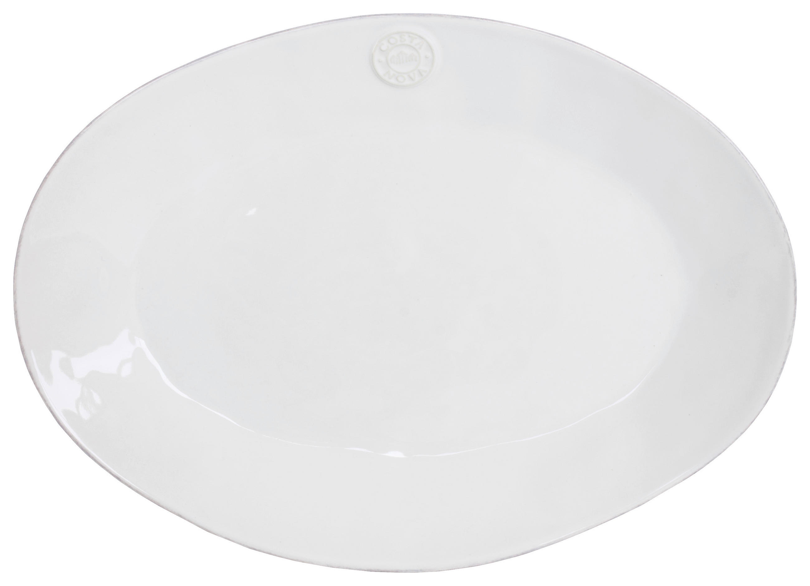 SERVIERPLATTE - Weiß Hochglanz, Basics, Keramik (40/28,3/4,5cm) - Costa Nova