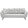 3-SITZER-SOFA in Mikrofaser Weiß  - Schwarz/Weiß, MODERN, Textil/Metall (236/94/103cm) - Livetastic