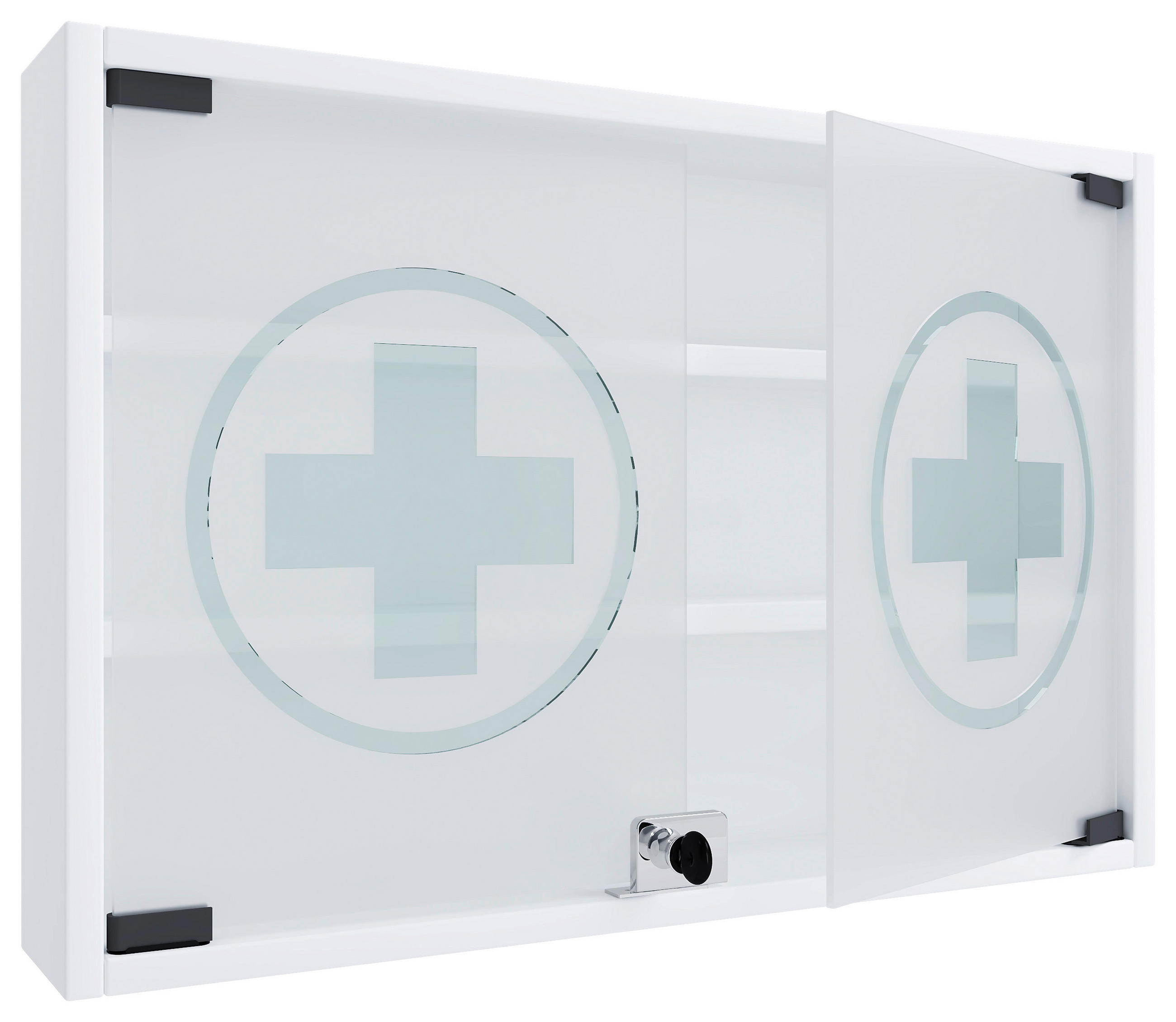 MEDIZINSCHRANK - Weiss, Modern, Glas/Holzwerkstoff (60/40/10cm) - MID.YOU