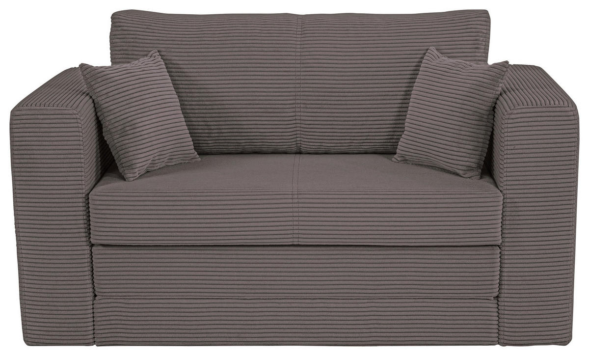 JUGEND- UND KINDERSOFA Cord Graubraun  - Graubraun/Schwarz, KONVENTIONELL, Textil (136/78/72cm) - Xora
