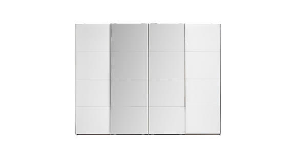 SCHWEBETÜRENSCHRANK 271/211/62 cm 4-türig Weiß - Chromfarben/Weiß, Design, Glas/Holzwerkstoff (271/211/62cm) - Carryhome