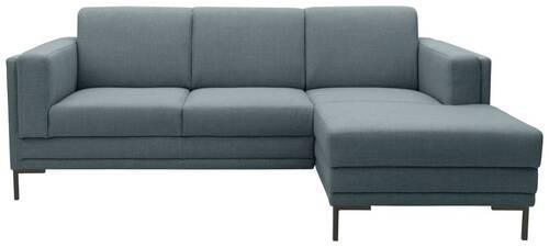 ECKSOFA Petrol Webstoff  - Petrol/Schwarz, Design, Textil/Metall (214/146cm) - LOOKS by W.Joop