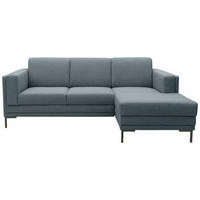 ECKSOFA in Webstoff Petrol  214/146 cm  - Petrol/Schwarz, Design, Textil/Metall (214/146cm) - LOOKS by W.Joop