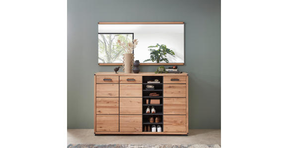 SCHUHSCHRANK 160/107/41 cm - Graphitfarben/Eiche Artisan, Natur, Holz/Holzwerkstoff (160/107/41cm) - Linea Natura