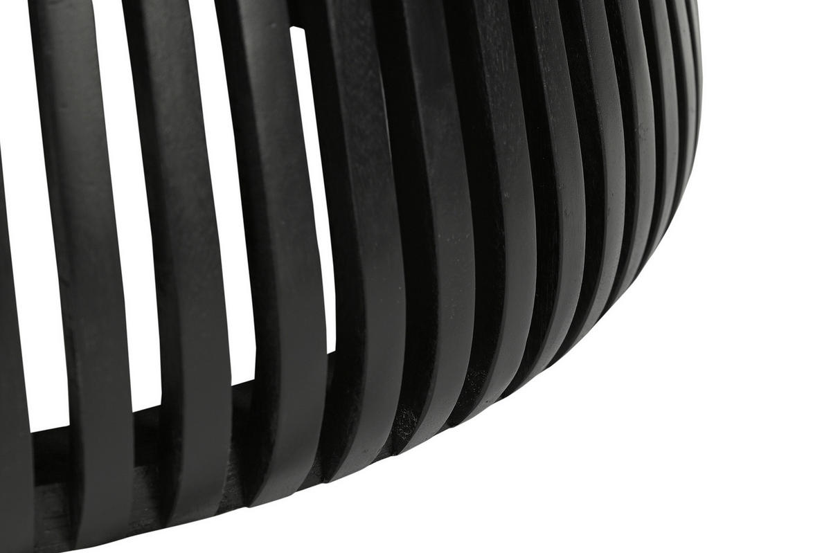 COUCHTISCH Mangoholz massiv 80/80/36 cm rund Schwarz  - Schwarz, Design, Holz (80/80/36cm) - MID.YOU