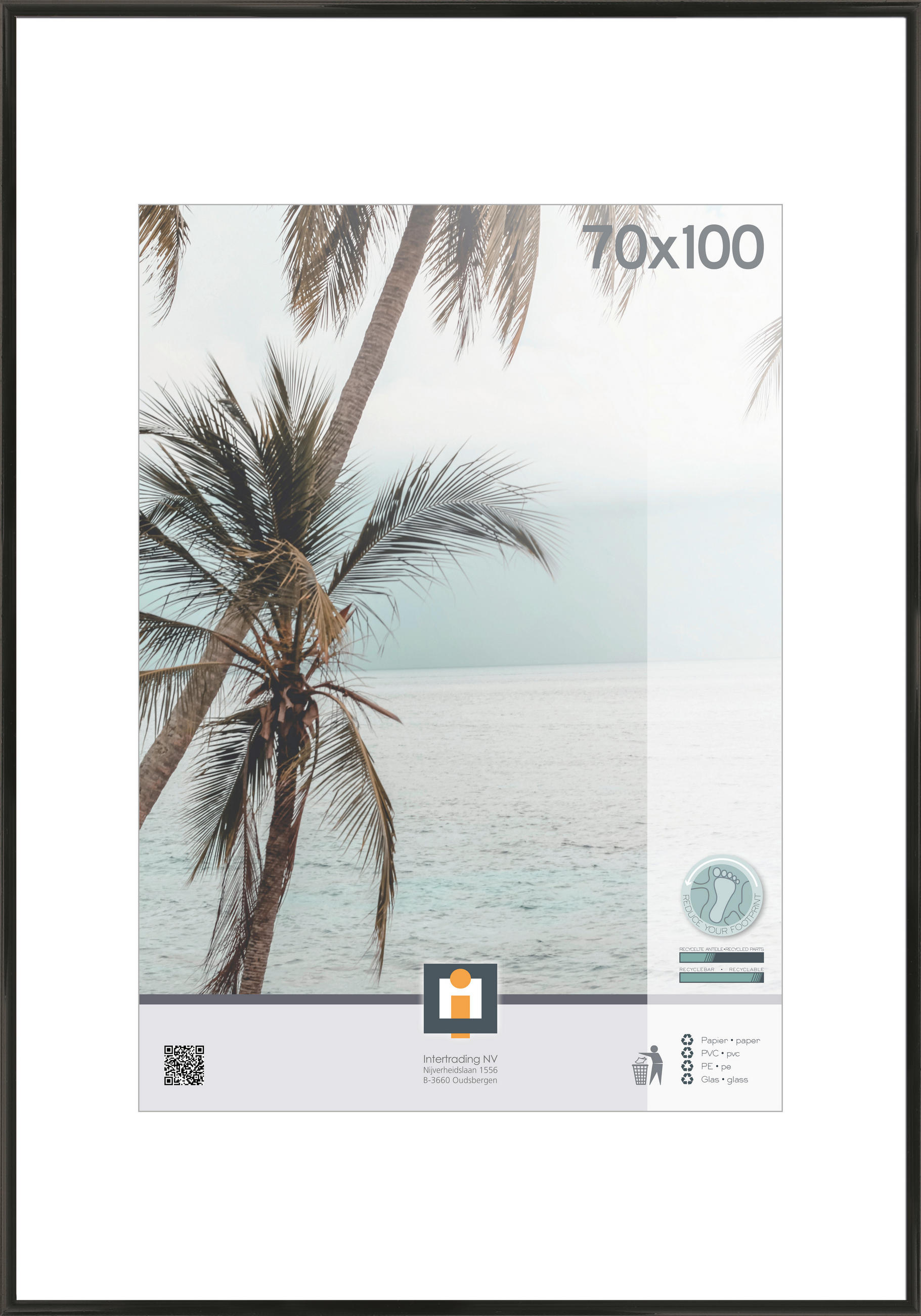 RÁM NA OBRAZY, 1 foto 70 cm x 100 cm - čierna, Basics, plast/sklo (101/71cm)