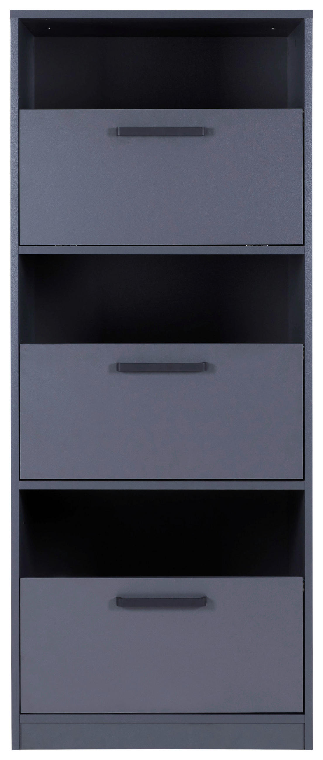 WÄSCHESCHRANK 67/164/68 cm  in Anthrazit  - Anthrazit/Schwarz, MODERN, Holzwerkstoff/Metall (67/164/68cm) - home24