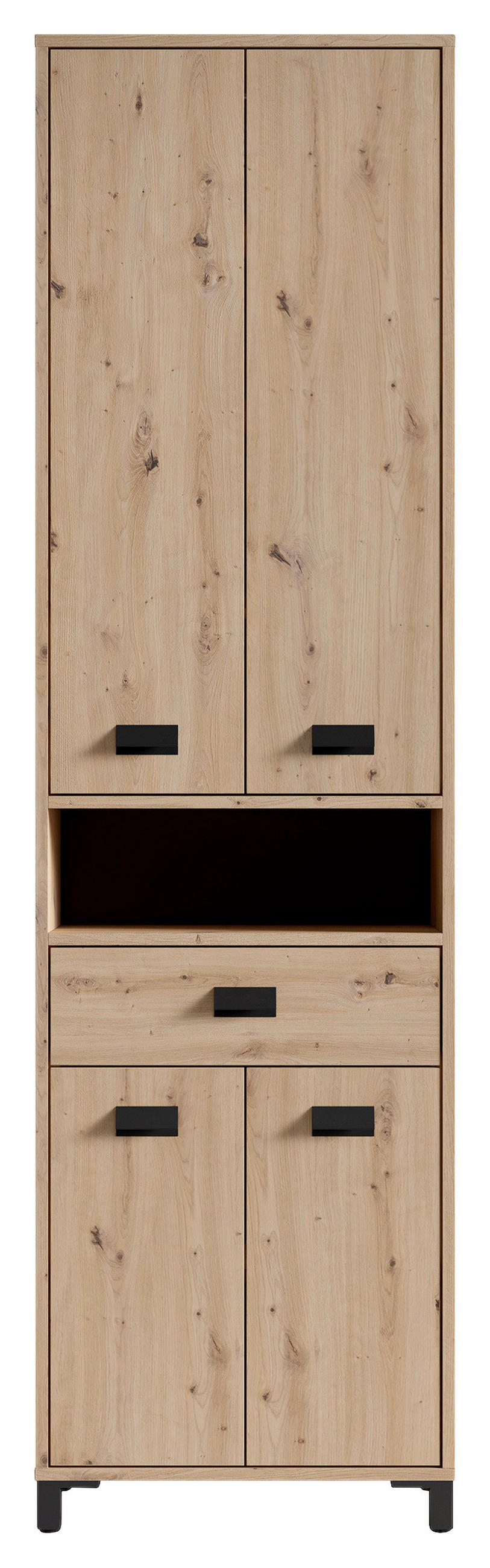 BADEZIMMER 4-teilig  in 194,5 cm  - Schwarz/Eiche Artisan, MODERN, Holzwerkstoff/Kunststoff (194,5cm) - MID.YOU