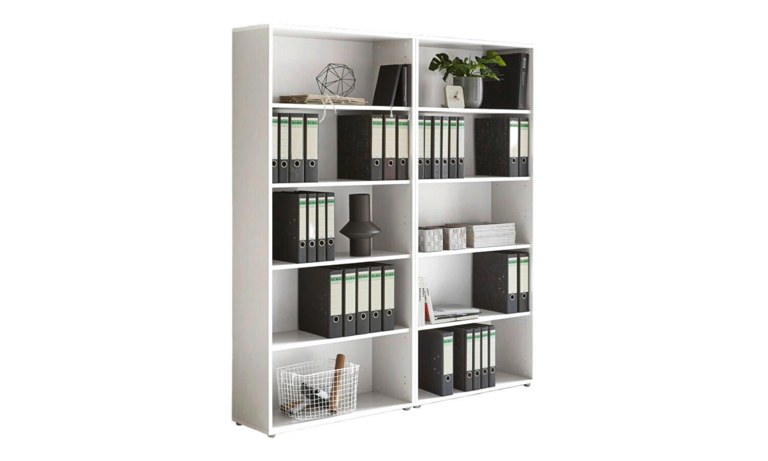 AKTENREGAL 168,8/185,6/33 cm  - Silberfarben/Weiß, MODERN, Holzwerkstoff (168,8/185,6/33cm) - MID.YOU