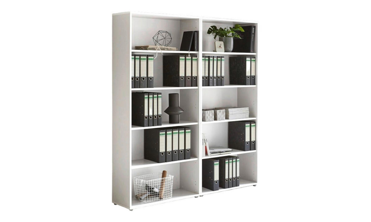 AKTENREGAL 168,8/185,6/33 cm  - Silberfarben/Weiß, MODERN, Holzwerkstoff (168,8/185,6/33cm) - MID.YOU