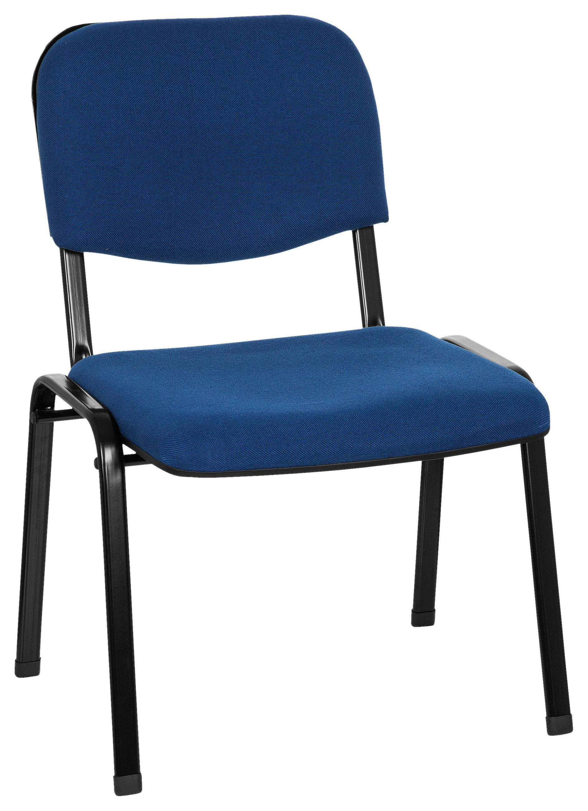 BESUCHERSTUHL  in Flachgewebe Blau, Schwarz  - Blau/Schwarz, Basics, Textil/Metall (60/87/55cm) - MID.YOU