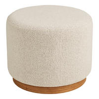 HOCKER in Textil Beige  - Beige/Kieferfarben, Basics, Holz/Textil (50/50/41cm)