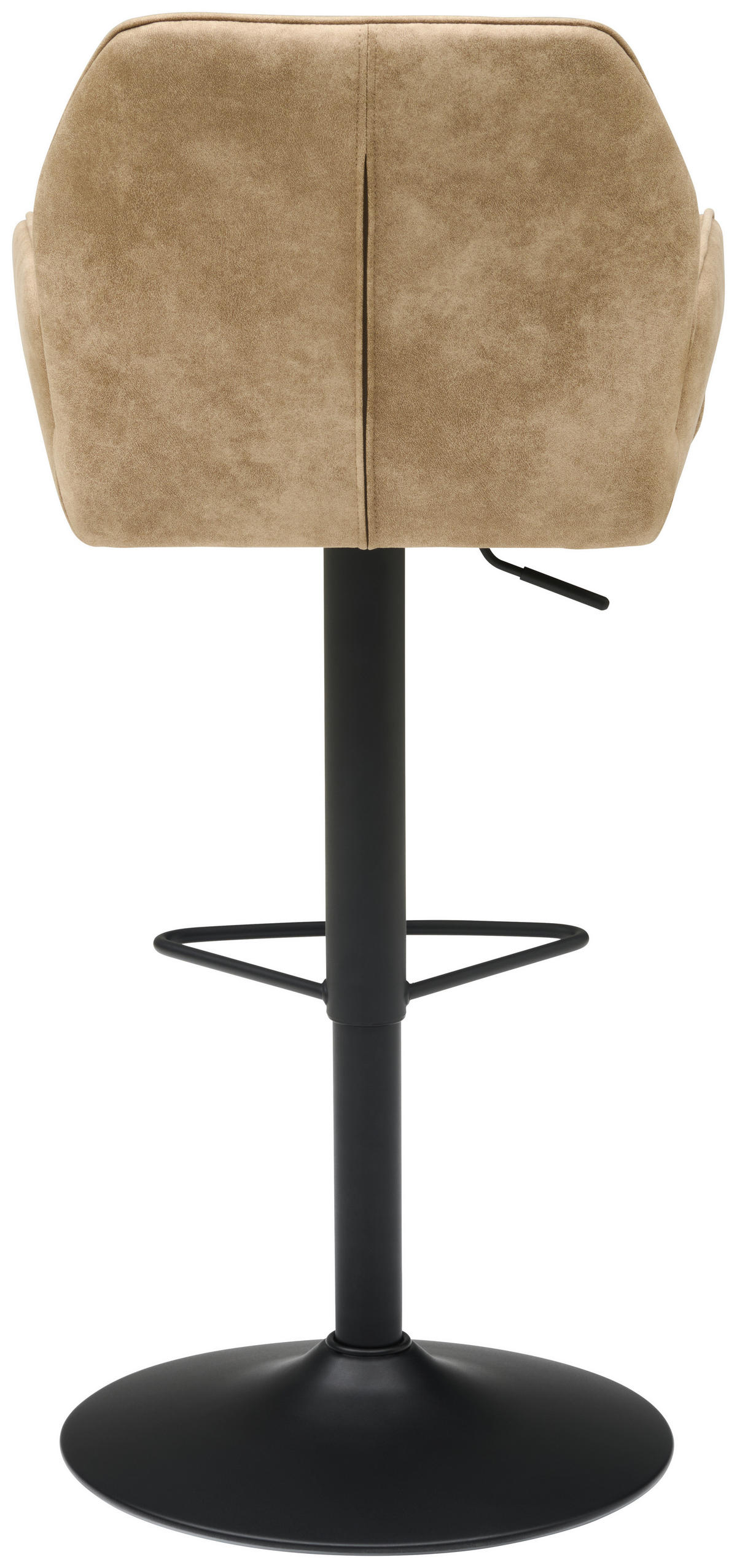 BARHOCKER Webstoff Schwarz, Beige Eisen  - Beige/Schwarz, KONVENTIONELL, Textil/Metall (51/90-111/52cm) - MID.YOU