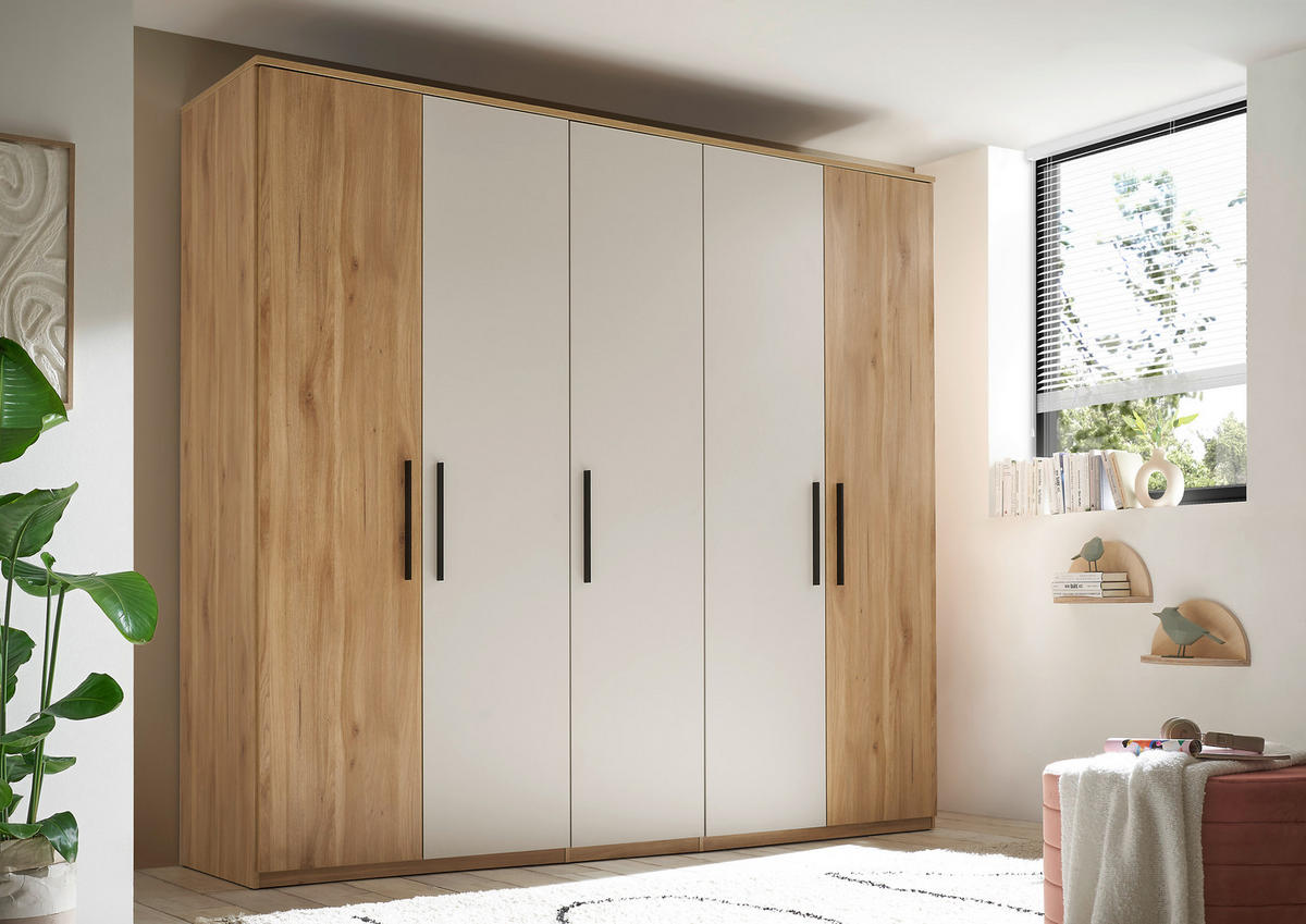 DREHTÜRENSCHRANK 250,8/227,7/60 cm,  in Eichefarben, Kaschmir, 5-türig  - Kaschmir/Eichefarben, Design, Holzwerkstoff/Metall (250,8/227,7/60cm) - Xora