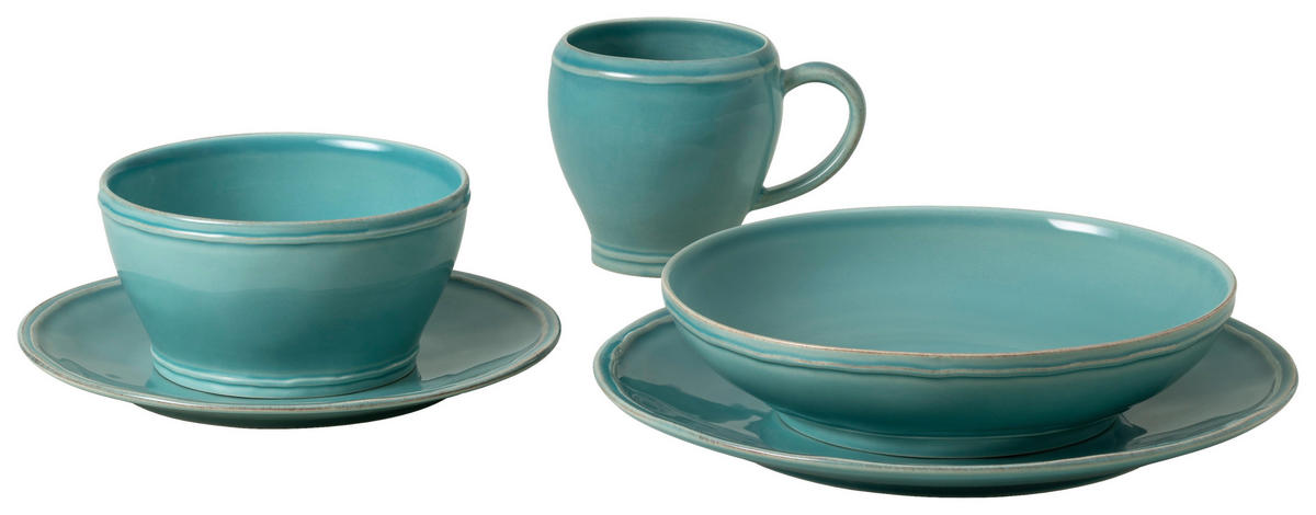 KOMBISERVICE Türkis FONTANA 5-teilig 1 Personen  - Türkis, Basics, Keramik - Costa Nova