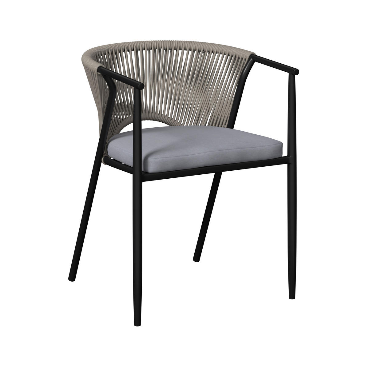 GARTENSTUHL Eisen Grau, Beige  - Beige/Grau, MODERN, Kunststoff/Textil (58/75/57cm) - Ambia Garden