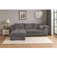 ECKSOFA  in Cord Mokka  - Schwarz/Mokka, KONVENTIONELL, Textil/Metall (168/258cm) - Carryhome