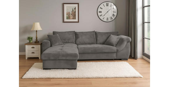 ECKSOFA  in Cord Mokka  - Schwarz/Mokka, KONVENTIONELL, Textil/Metall (168/258cm) - Carryhome