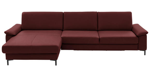 ECKSOFA  in Echtleder Brombeere  176/334 cm  - Brombeere/Schwarz, Design, Leder/Metall (176/334cm) - Dieter Knoll