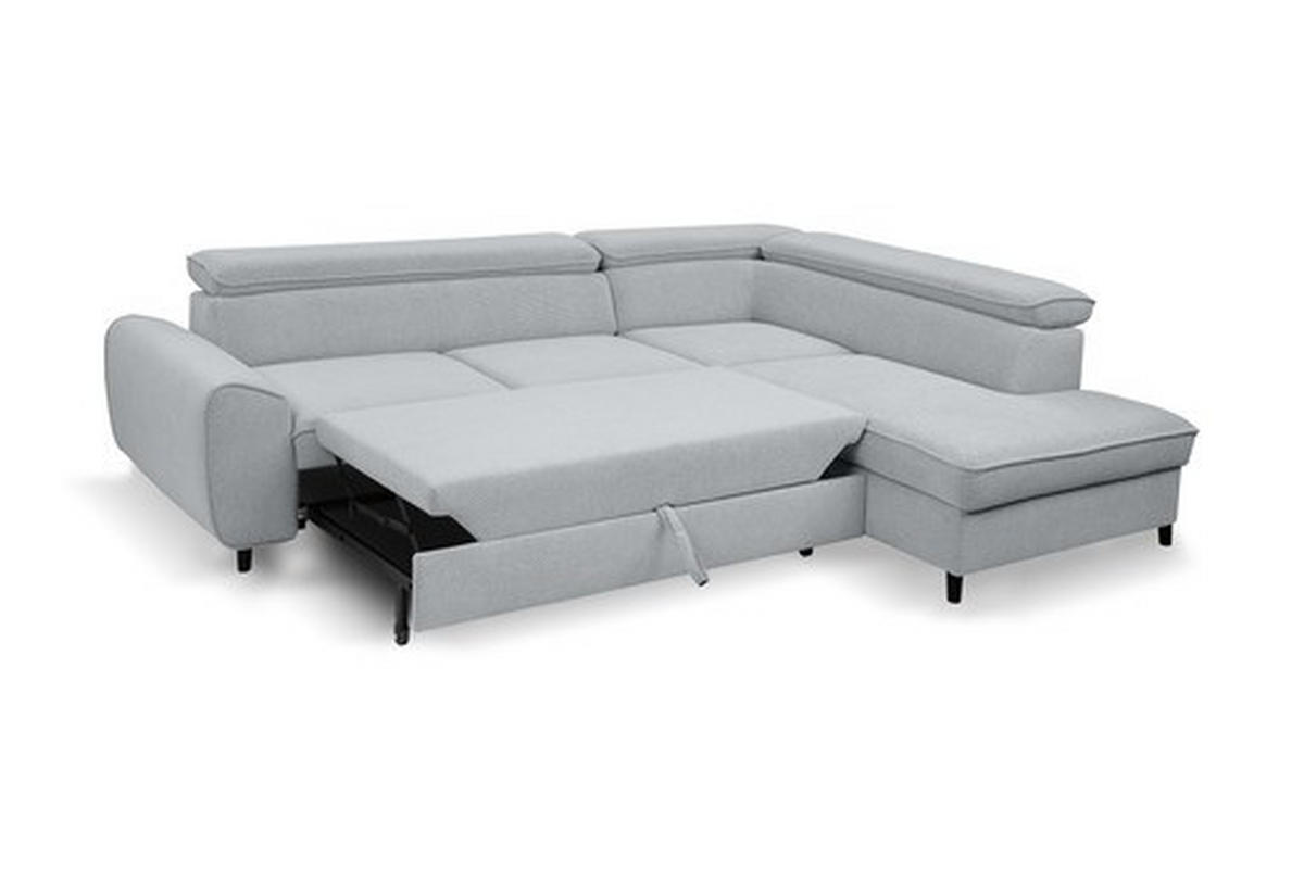 KUTNA GARNITURA tekstil  siva   - siva/crna, Moderno, tekstil/drvo (250/200cm) - Hom`in