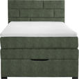 BOXSPRINGBETT 120/200 cm  in Olivgrün  - Wengefarben/Olivgrün, KONVENTIONELL, Holz/Textil (120/200cm) - Carryhome