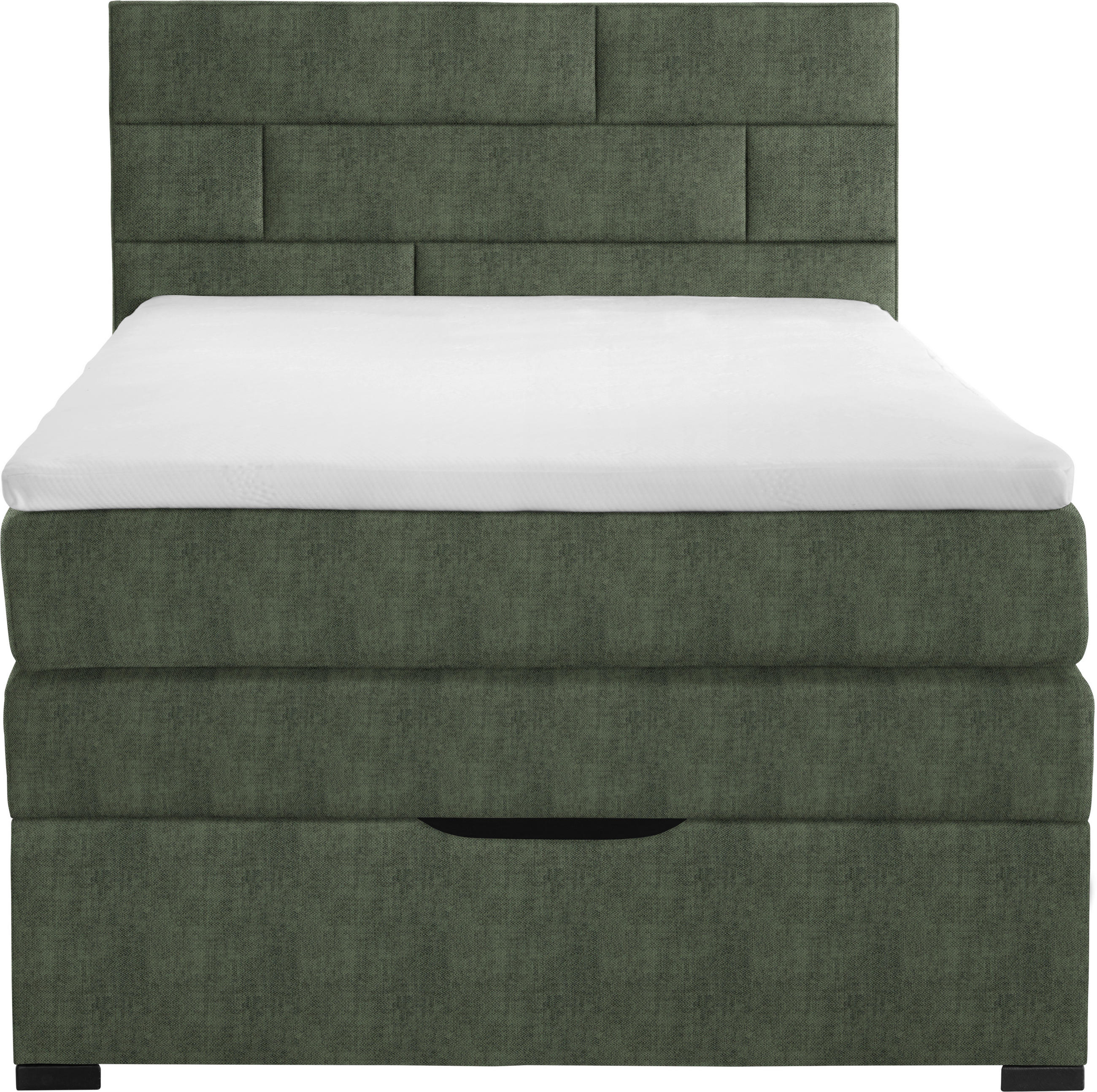 BOXSPRINGBETT 140/200 cm  in Olivgrün  - Wengefarben/Olivgrün, Konventionell, Textil (140/200cm) - Carryhome