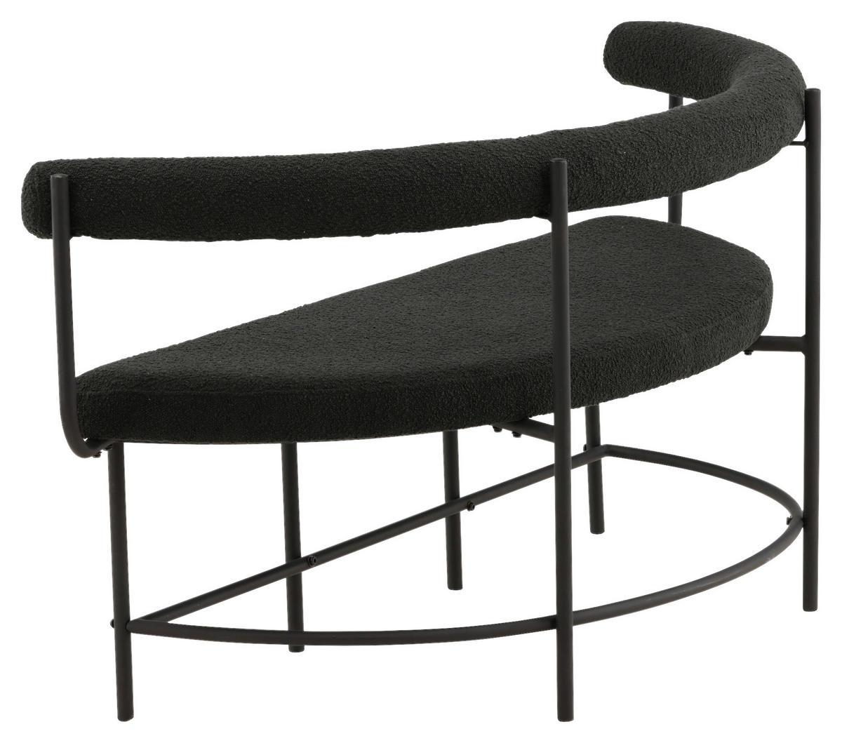 SITTBÄNK i metall, textil svart  - svart, Design, metall/textil (165/75/51cm) - Livetastic