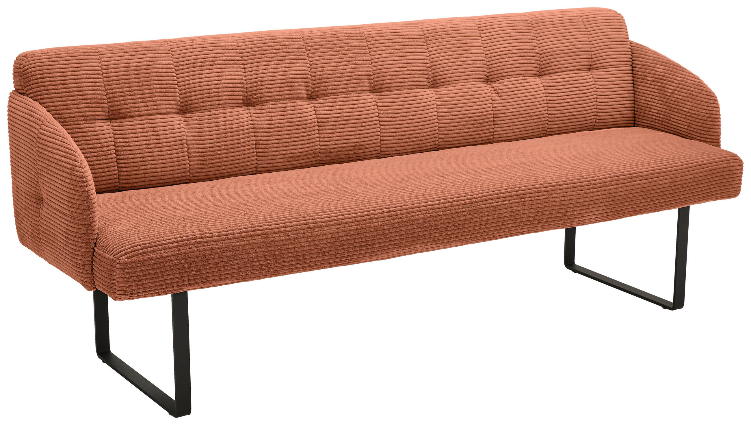 SITZBANK 217/85/69 cm Cord Aprikose Metall  - Aprikose/Schwarz, Design, Textil/Metall (217/85/69cm) - Musterring
