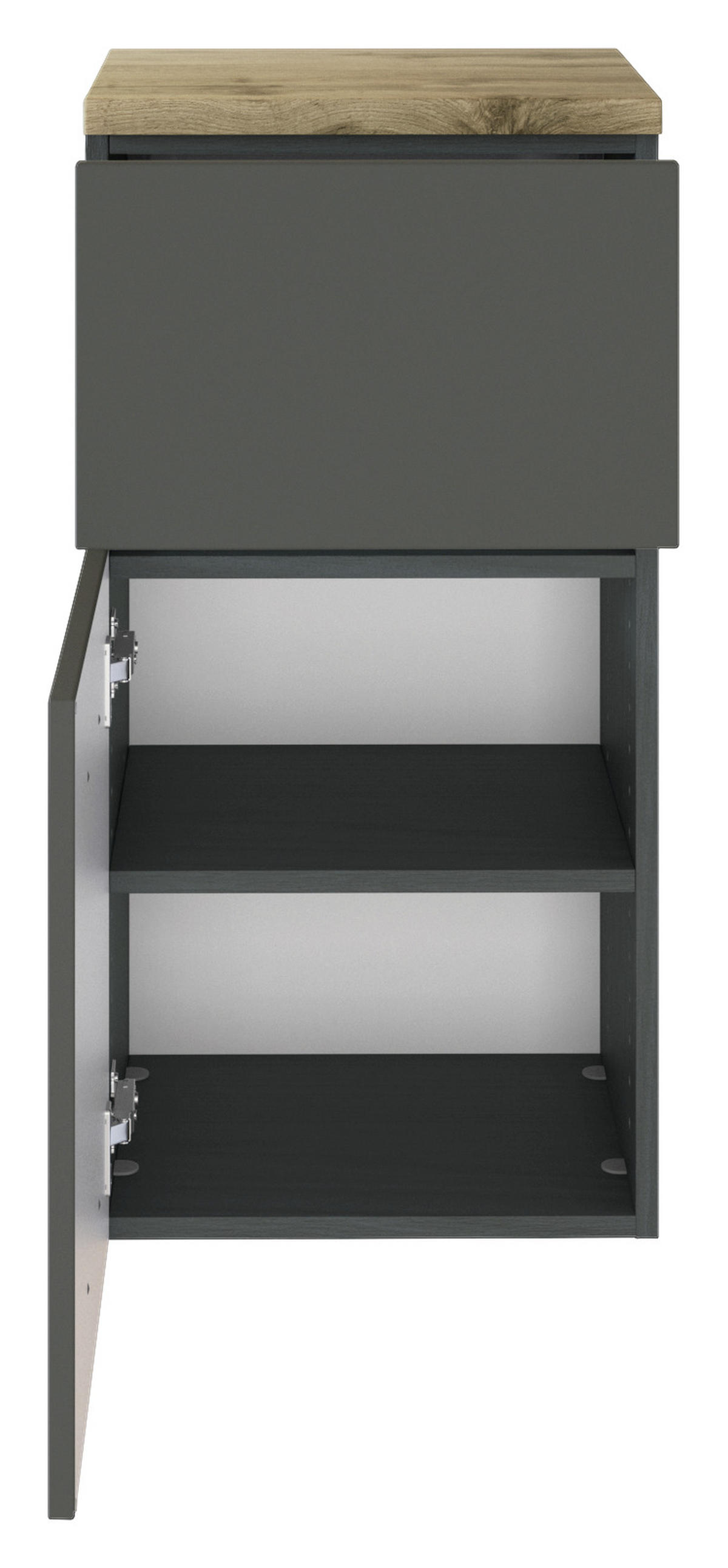UNTERSCHRANK 40/79/35 cm   - Eichefarben/Silberfarben, Basics, Holzwerkstoff/Kunststoff (40/79/35cm) - Held