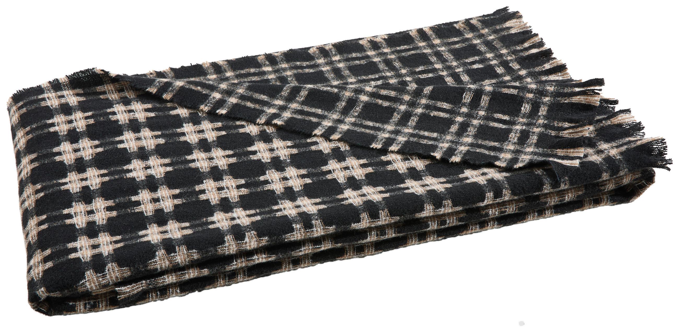Dieter Knoll Wohndecke Pasu Schwarz, Beige 150x200 cm