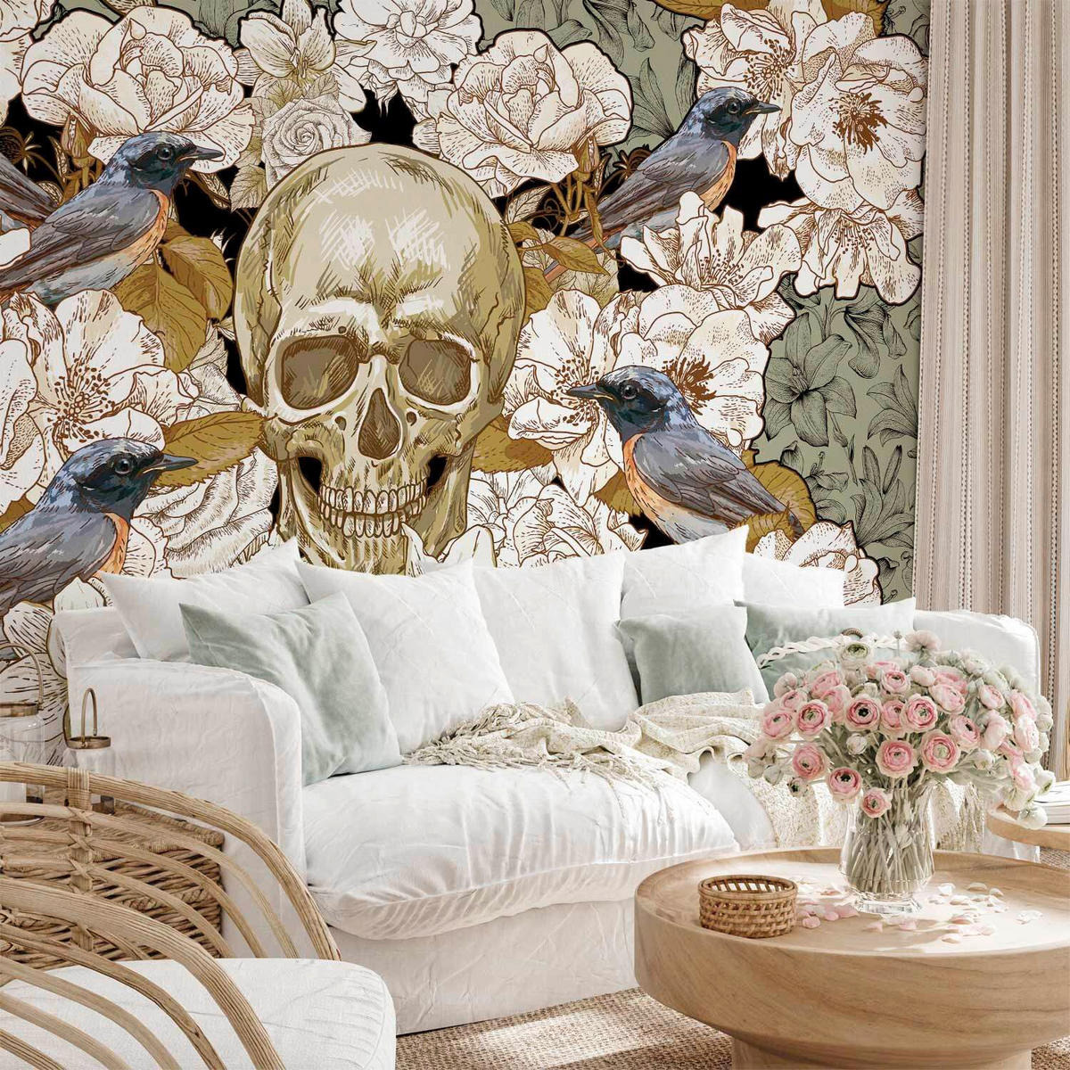 FOTOTAPETA - zelena/bež, Basics, tekstil (250/175cm) - artgeist