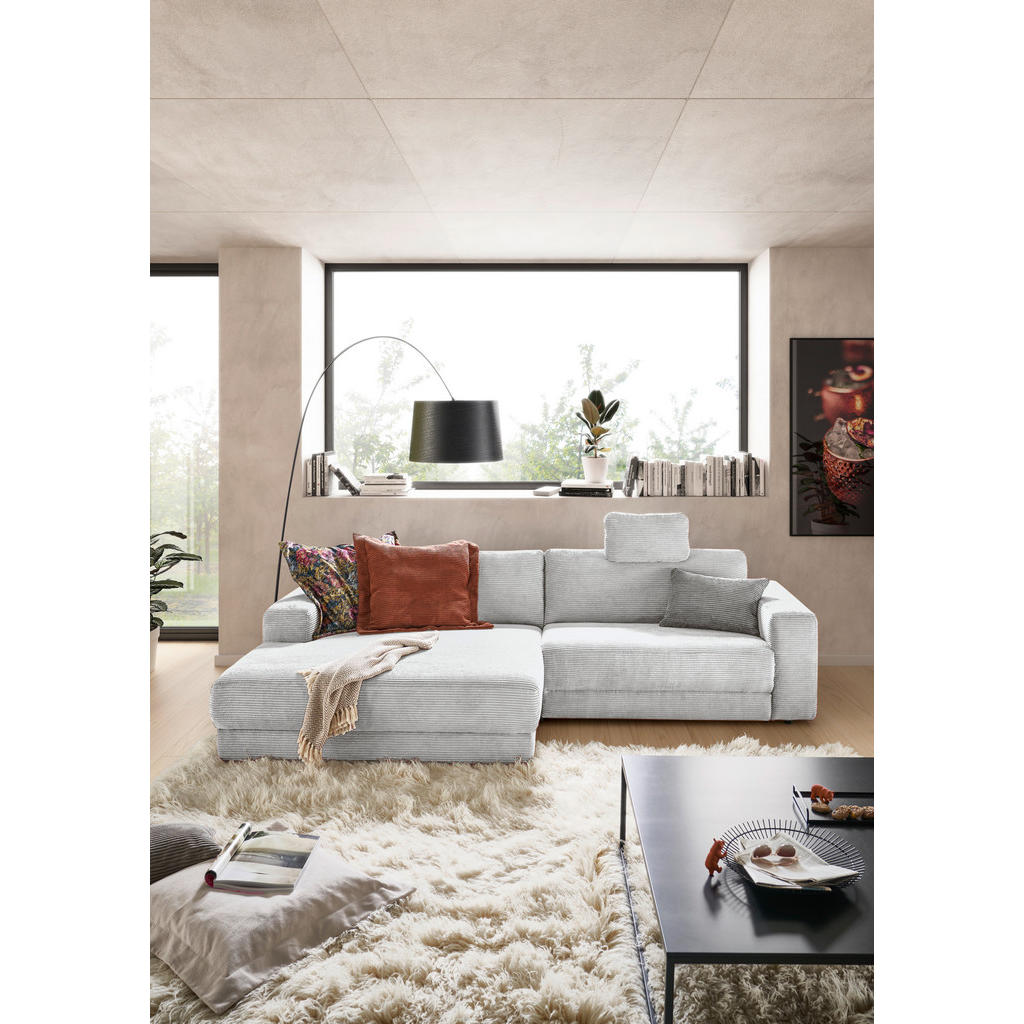 Thumbnail - Pure Home Lifestyle Ecksofa, Grau, Textil, 4-Sitzer, Ottomane links, L-Form, 296x168 cm, Blauer Engel, Goldenes M, Oeko-...