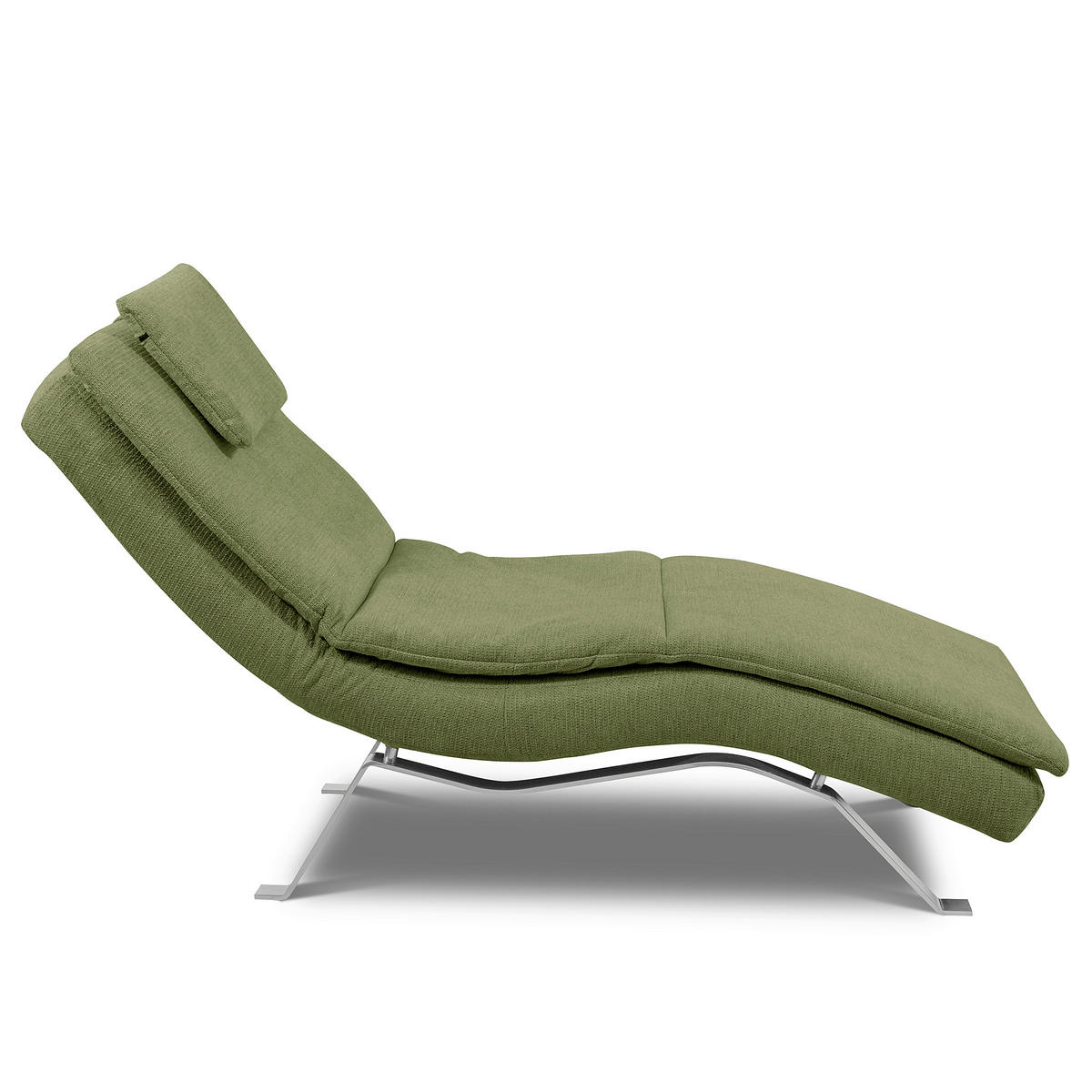 RELAXLIEGE in Chenille Grün  - Silberfarben/Grün, Design, Textil/Metall (65/95/171cm) - Celina Home