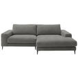ECKSOFA  in Flachgewebe Hellgrau  253/177 cm  - Hellgrau/Schwarz, Design, Textil/Metall (253/177cm) - Dieter Knoll