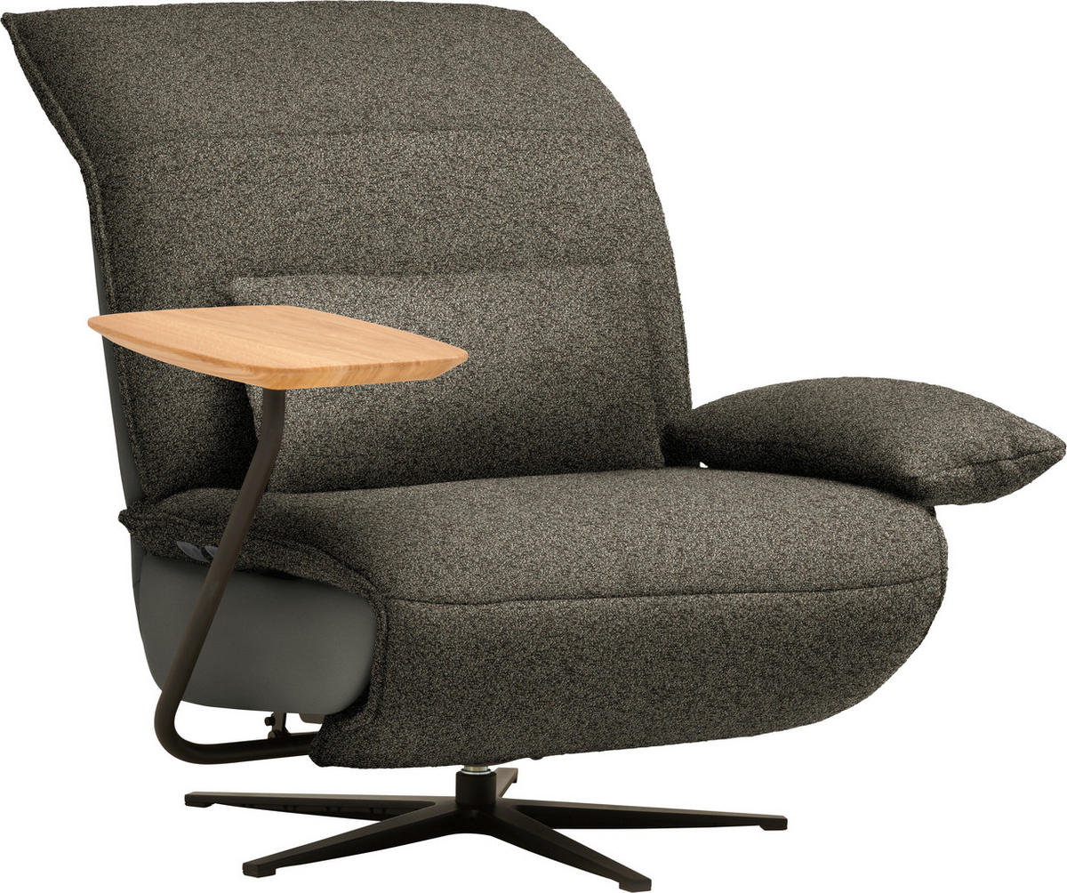 SESSEL in Flachgewebe, Mikrofaser Braun  - Schwarz/Braun, Design, Textil/Metall (84/65/91cm) - Koinor