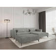 HOCKER in Textil Graubraun  - Graubraun/Schwarz, MODERN, Textil/Metall (130/44/85cm) - Carryhome