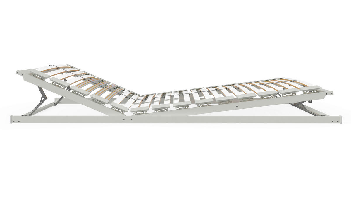 LATTENROST 90/200 cm Kopfteil, Fußteil verstellbar, Buche  - Birkefarben/Grauweiß, Basics, Holz (90/200cm) - Schlaraffia