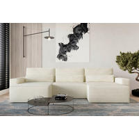 WOHNLANDSCHAFT BRAZIL MINI U in Creme  - Creme/Schwarz, Design, Kunststoff/Textil (162/350/162cm) - MID.YOU