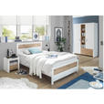 BETT 120/200 cm  in Weiß, Eiche Artisan  - Schwarz/Weiß, Design, Kunststoff (120/200cm) - Xora