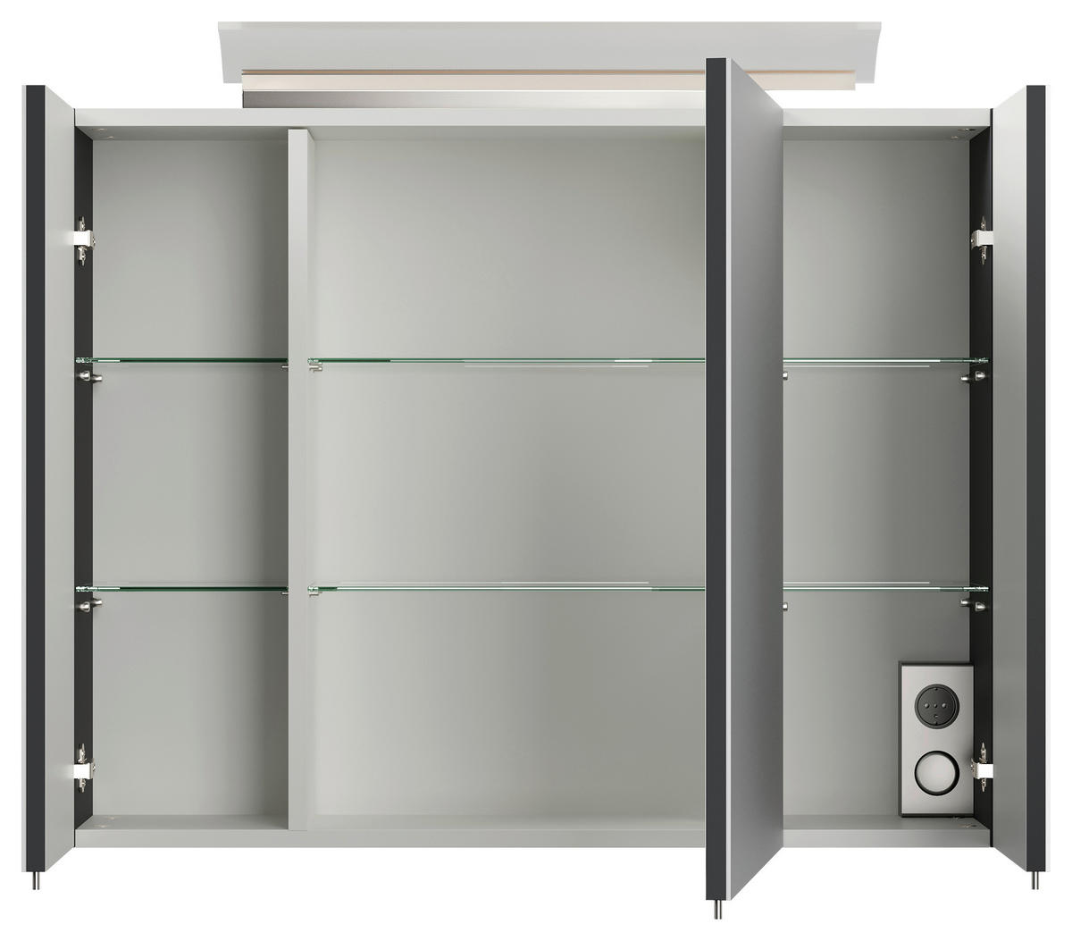 BADEZIMMER 2-teilig  in 80 cm  - Graphitfarben/Weiß, Basics, Keramik/Holzwerkstoff (80cm) - MID.YOU