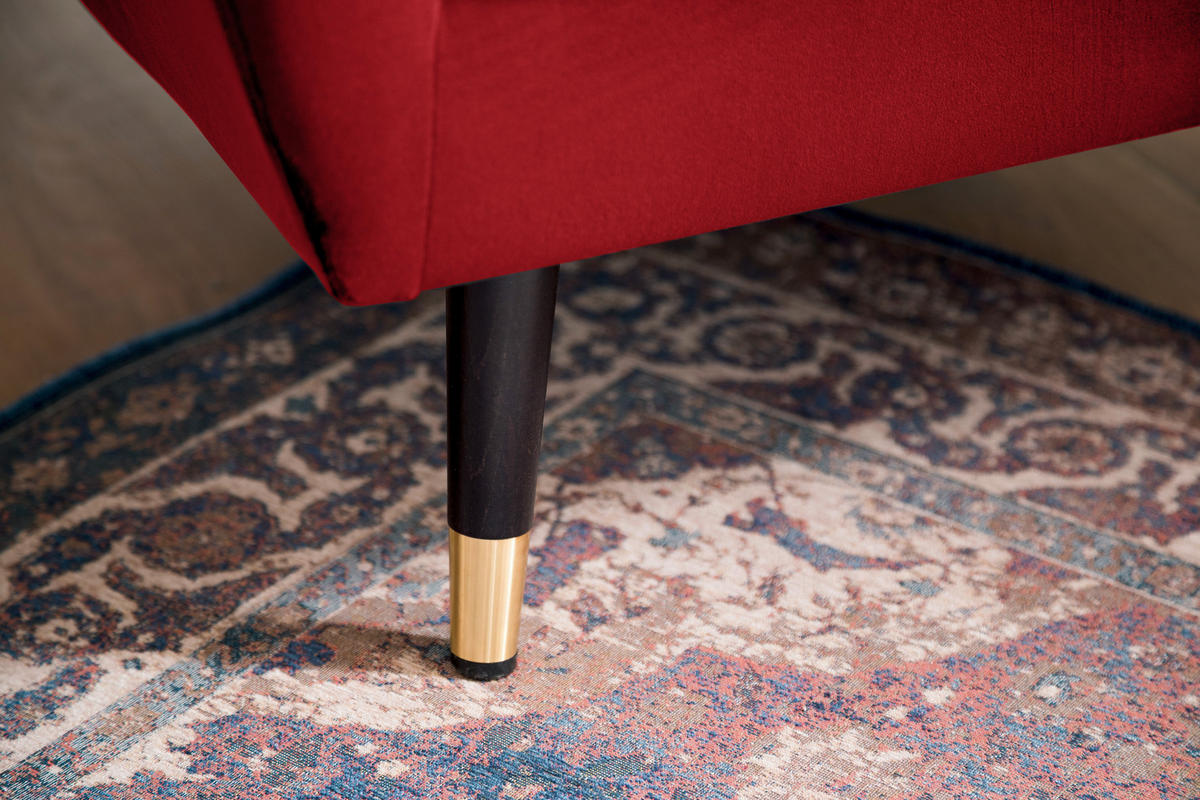 ECKSOFA Eckteil  JAPAN-REC.2S Dunkelrot Samt  - Dunkelrot, MODERN, Holz/Textil (269/155cm) - MID.YOU