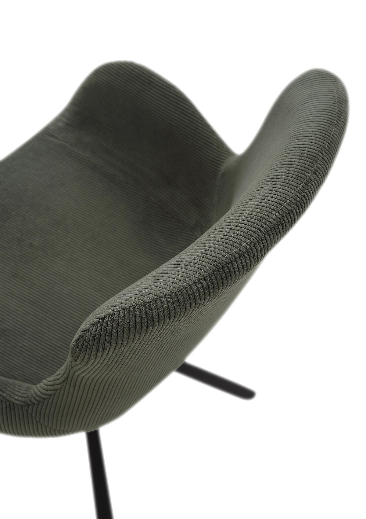 ARMLEHNSTUHL  in Cord  - Schwarz/Grün, Modern, Textil/Metall (58/84,5/62cm) - MID.YOU