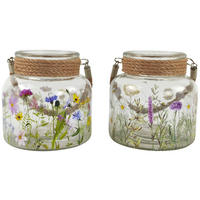 SVIJEĆNJAK ČAŠA - ljubičasta/prozirno, Lifestyle, staklo/tekstil (12/12cm)